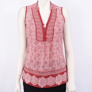 St John's Bay Red Medallion Printed Top